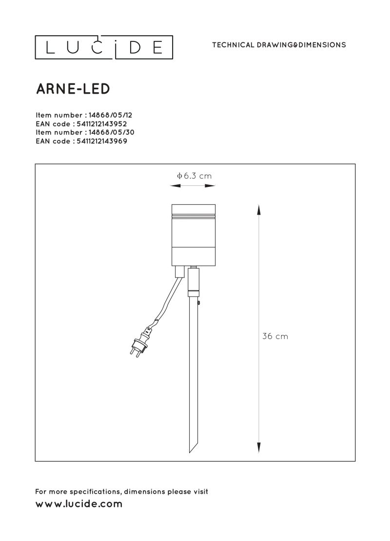 ARNE-LED - Záhradný reflektor - 1x GU10/5W 14868/21/30